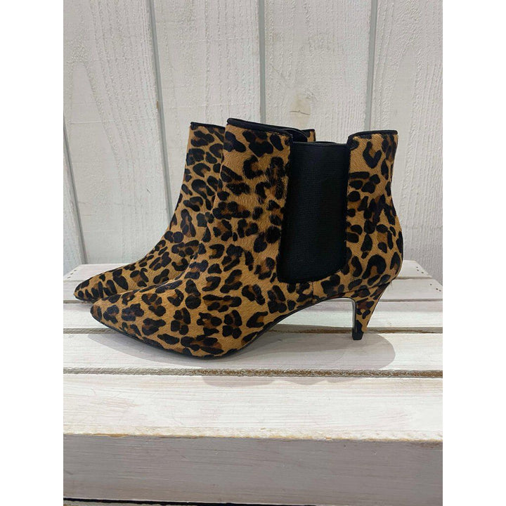 Zara NWT Leopard Calf Hair Chelsea Ankle Boots - Size 38