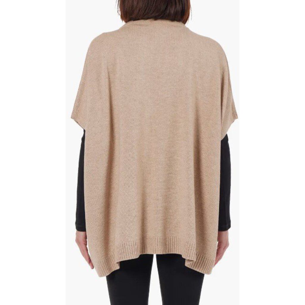 Bruno Magli Chain Keyholeneck Wool Blend Poncho - OS