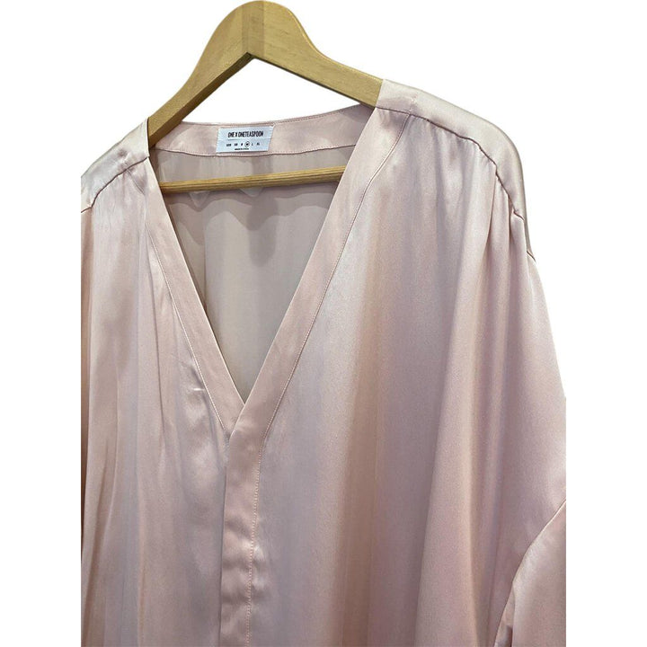 One Teaspoon NWT Silk Longline Shirt in Blush - Size Medium
