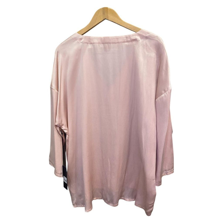 One Teaspoon NWT Silk Longline Shirt in Blush - Size Medium