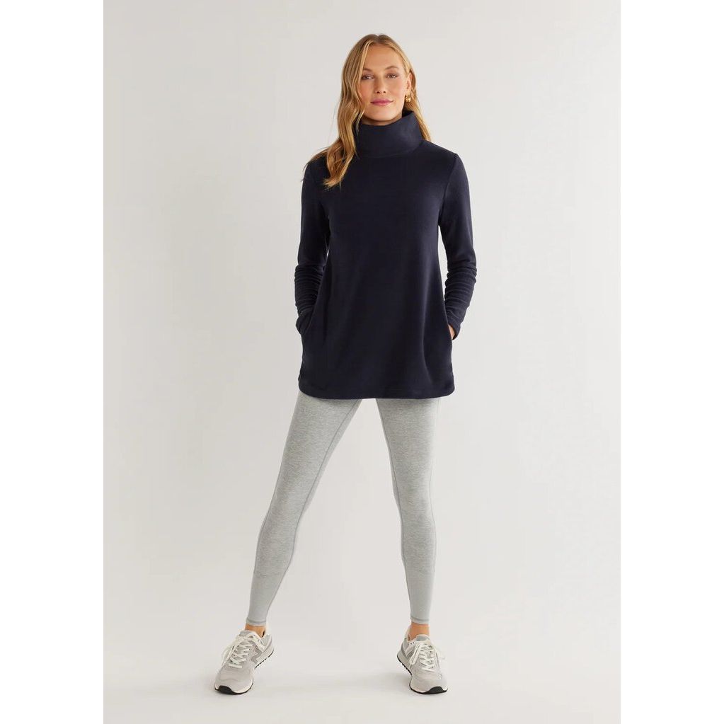 Dudley Stephens Cobble Hill Turtleneck Vello Fleece in Navy - Size Medium