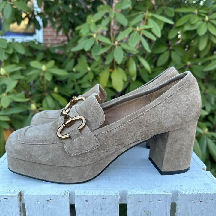 Bibi Lou Mojave Suede Heels - Size 10