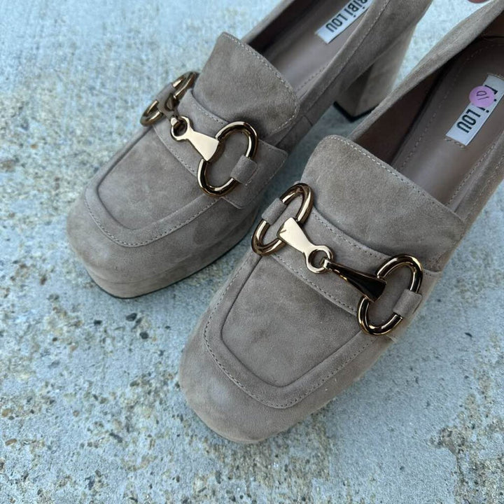 Bibi Lou Mojave Suede Heels - Size 10