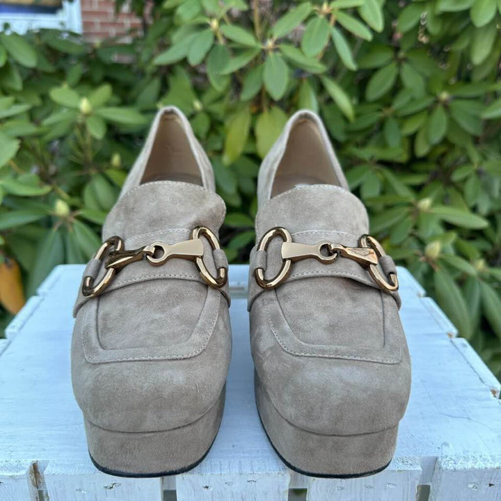 Bibi Lou Mojave Suede Heels - Size 10