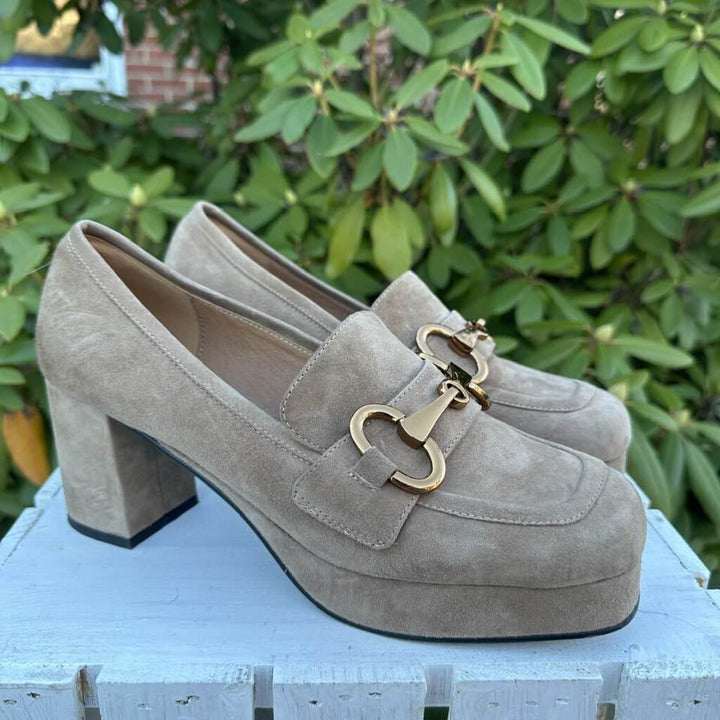 Bibi Lou Mojave Suede Heels - Size 10
