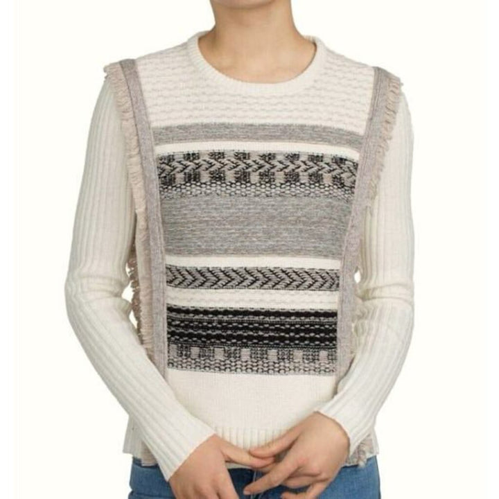 White + Warren Knit Fringe Sweater - Size Small