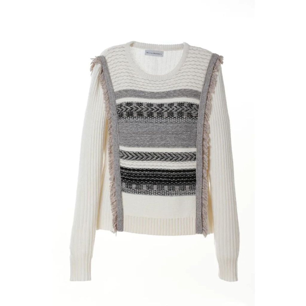 White + Warren Knit Fringe Sweater - Size Small