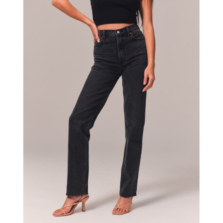 Abercrombie & Fitch The '90s Straight High Rise in Black - Size 00