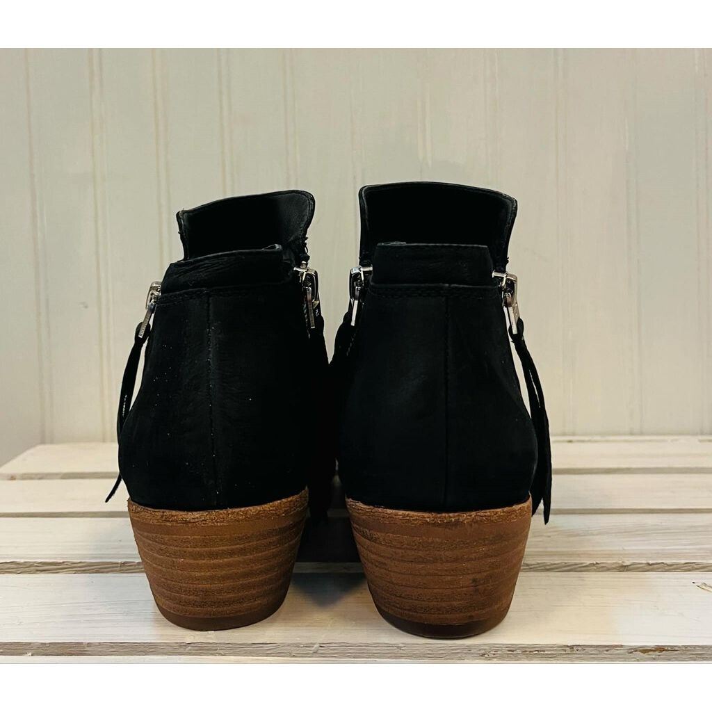 Sam Edelman Packer Ankle Black Suede Leather Double Zip Heeled Bootie - Size 8