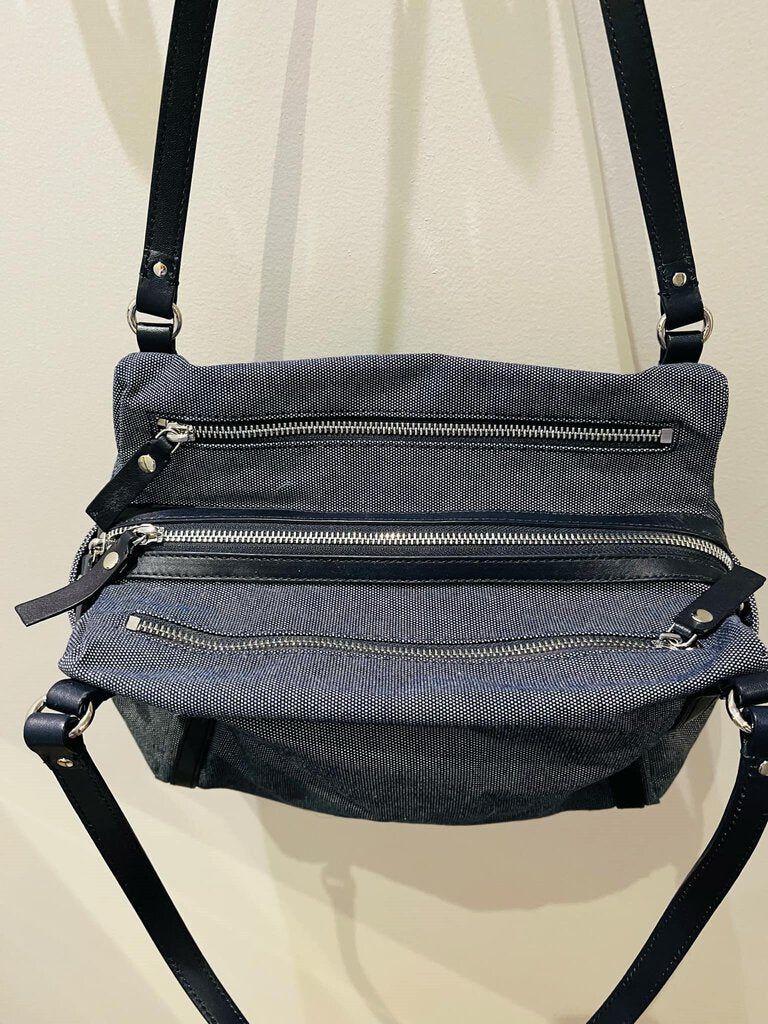 MZ Wallace Blue Black Shoulder Handbag Tote