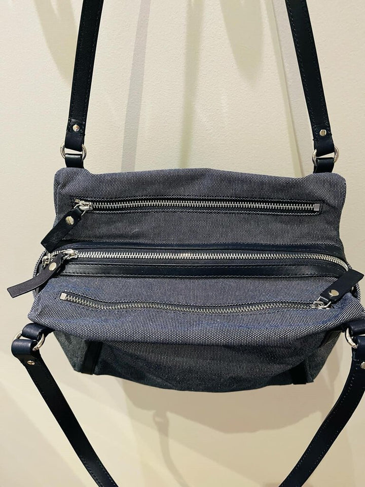 MZ Wallace Blue Black Shoulder Handbag Tote