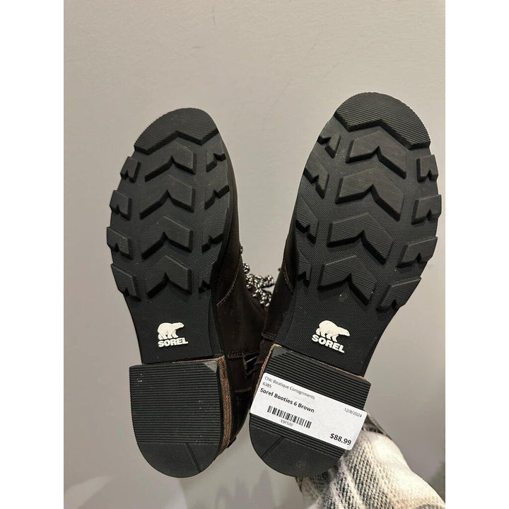 Sorel Emelie Leather Ankle Boots - Size 6