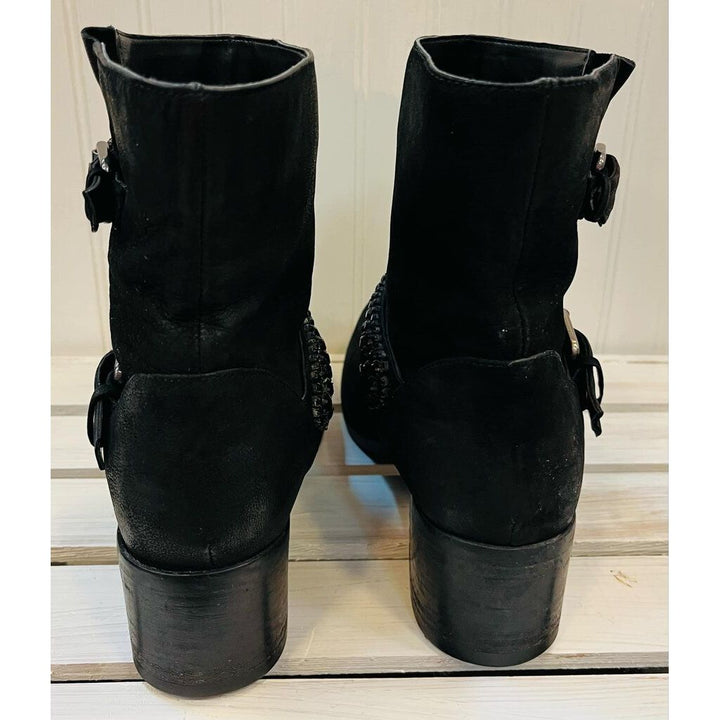 Kurt Geiger Carvela Black Studded Buckle Booties - Size 39