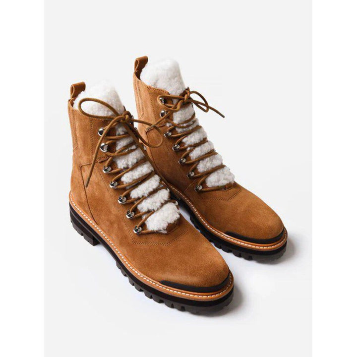 Marc Fisher Izzie Genuine Shearling Lugsole Ankle Boot - Size 6