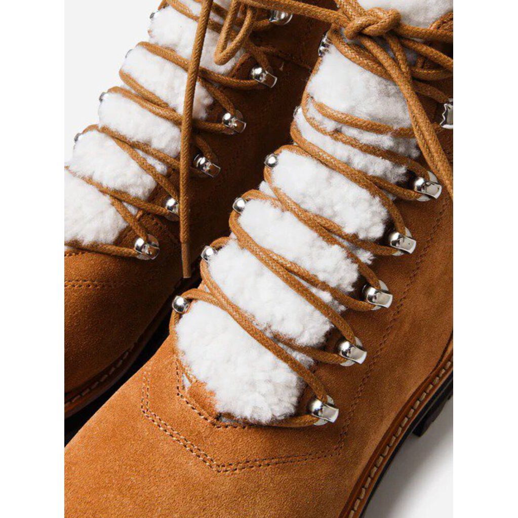 Marc Fisher Izzie Genuine Shearling Lugsole Ankle Boot - Size 6