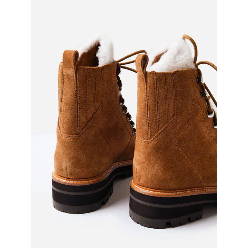 Marc Fisher Izzie Genuine Shearling Lugsole Ankle Boot - Size 6