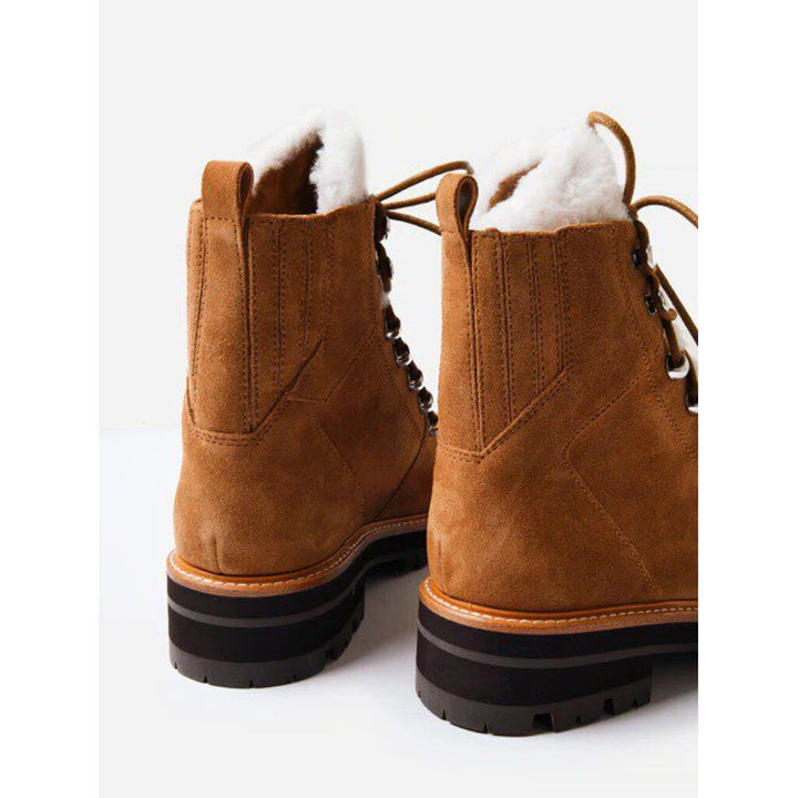 Marc Fisher Izzie Genuine Shearling Lugsole Ankle Boot - Size 6