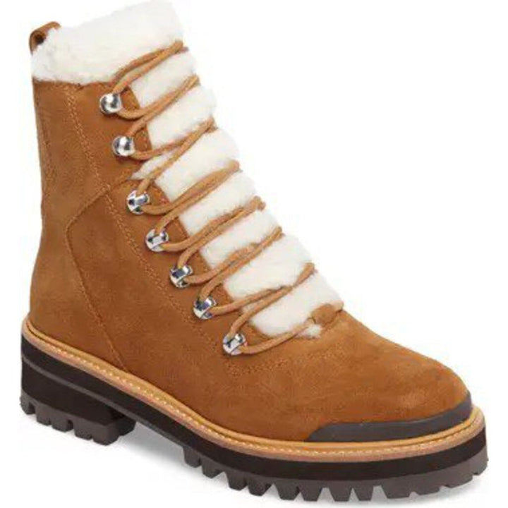 Marc Fisher Izzie Genuine Shearling Lugsole Ankle Boot - Size 6