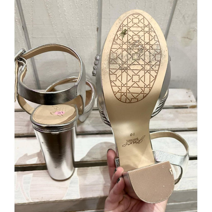 Badgley Mischka Jewel Silver Open Toe Platform Heel