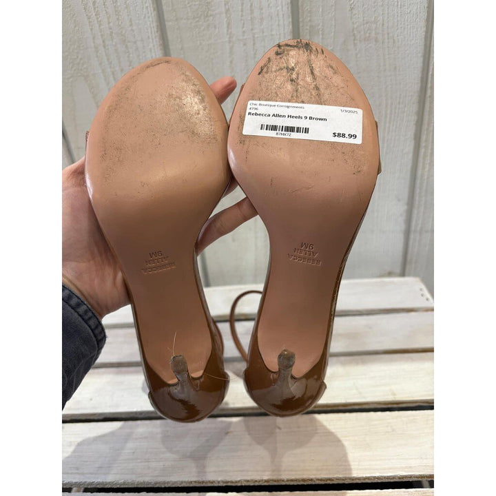 Rebecca Allen Two Strap Heels in Nude - Size 9