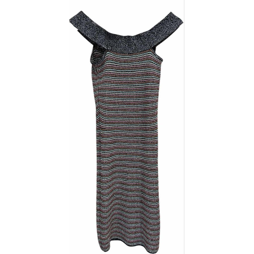 Missoni Sparkly Off the Shoulder Bodycon Mini Dress - Size 38