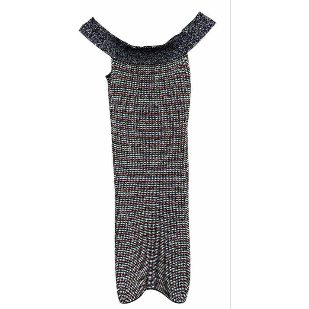 missoni off the shoulder dress Missoni Sparkly Off the Shoulder Bodycon Mini Dress