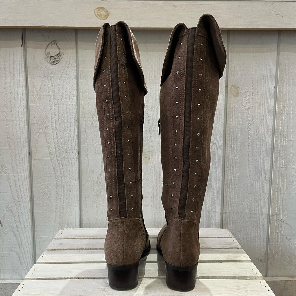 Vince Camuto Leather Studded Below The Knee Boots - Size 7.5