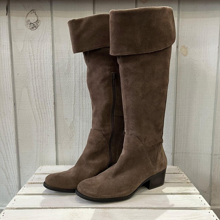 Vince Camuto Leather Studded Below The Knee Boots - Size 7.5