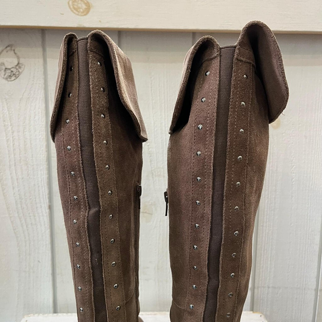 Vince Camuto Leather Studded Below The Knee Boots - Size 7.5