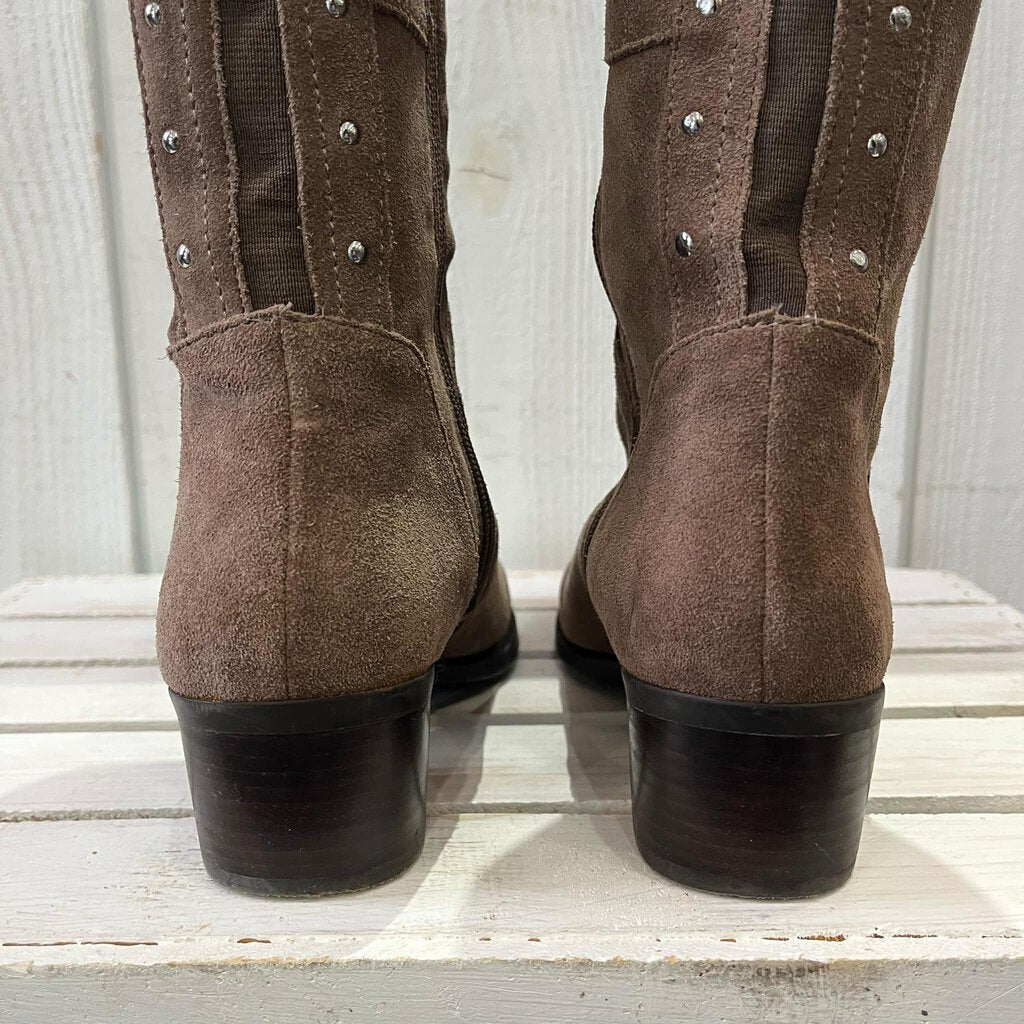 Vince Camuto Leather Studded Below The Knee Boots - Size 7.5