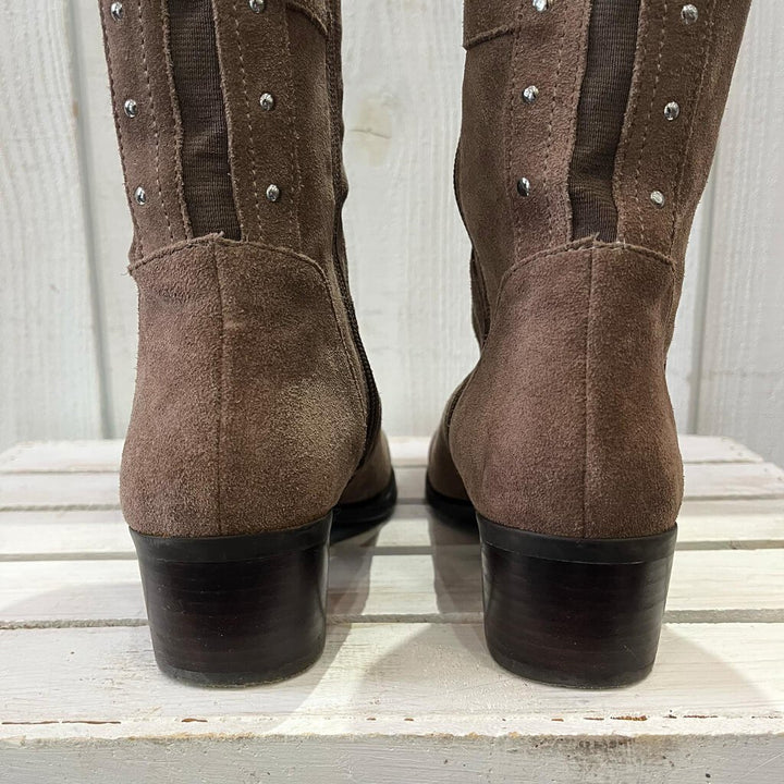 Vince Camuto Leather Studded Below The Knee Boots - Size 7.5