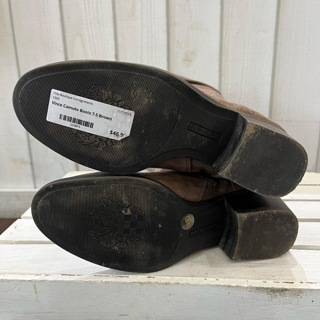 Vince Camuto Leather Studded Below The Knee Boots - Size 7.5