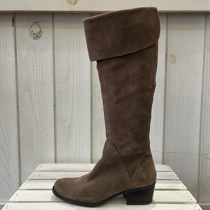 Vince Camuto Leather Studded Below The Knee Boots - Size 7.5