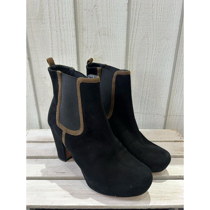 Audley Mid Heel Leather Booties - Size 36