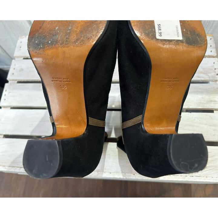 Audley Mid Heel Leather Booties - Size 36