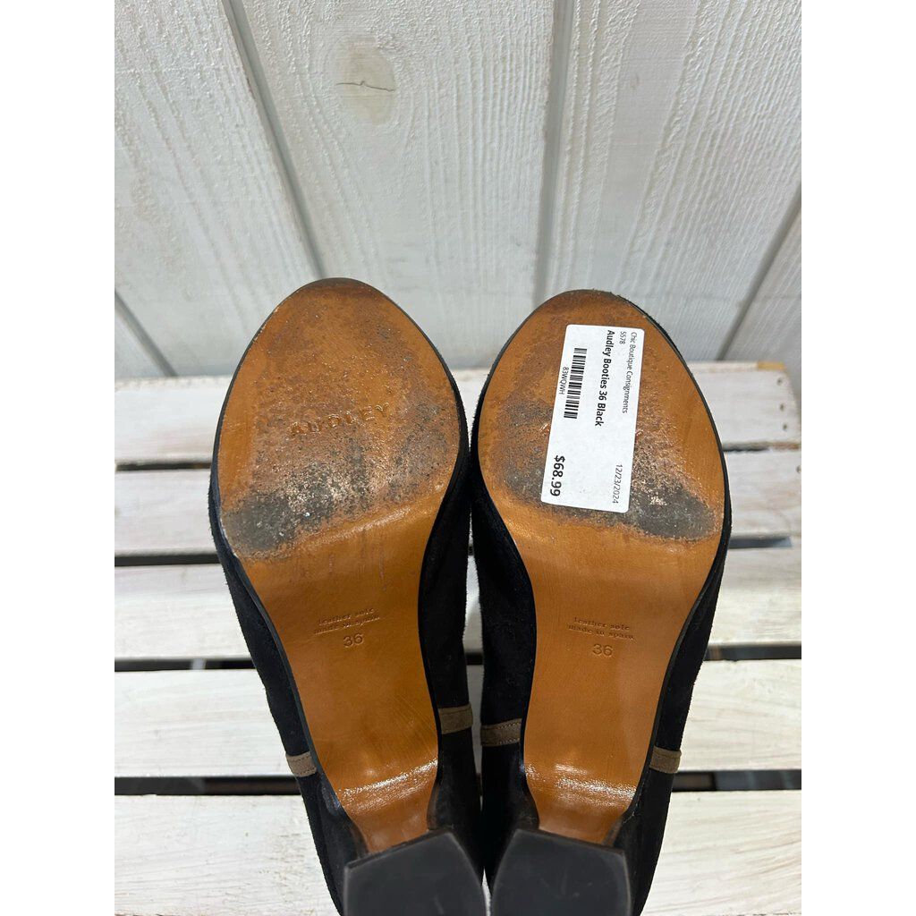 Audley Mid Heel Leather Booties - Size 36