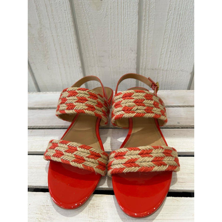 Tory Burch Lola Woven Flat Sandals - Size 9
