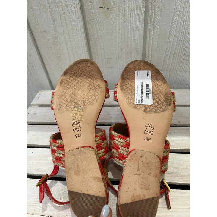 Tory Burch Lola Woven Flat Sandals - Size 9