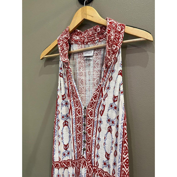 Saylor Halter Embroidered Maxi Dress - Size Small