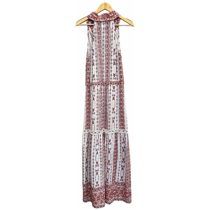 Saylor Halter Embroidered Maxi Dress - Size Small