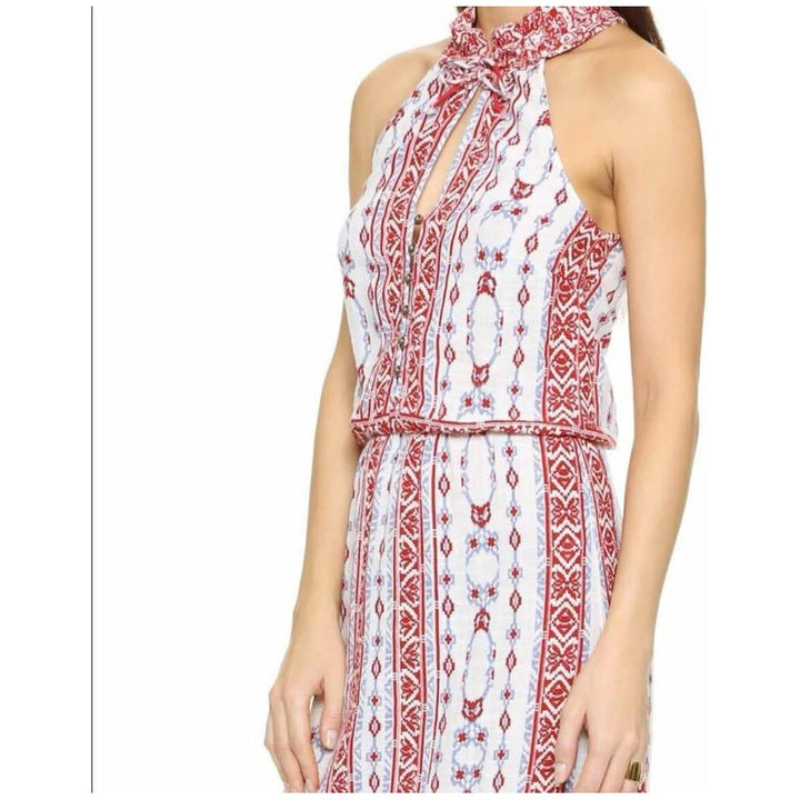 Saylor Halter Embroidered Maxi Dress - Size Small