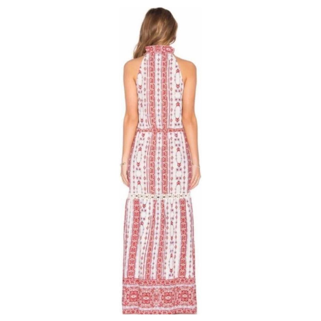 Saylor Halter Embroidered Maxi Dress - Size Small