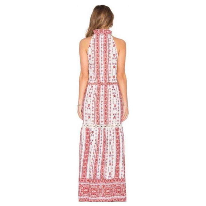 Saylor Halter Embroidered Maxi Dress - Size Small