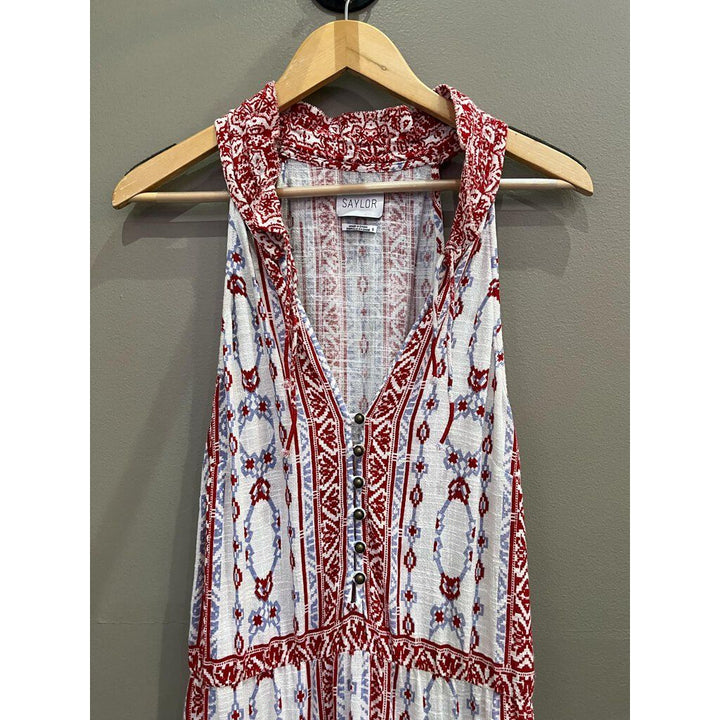 Saylor Halter Embroidered Maxi Dress - Size Small