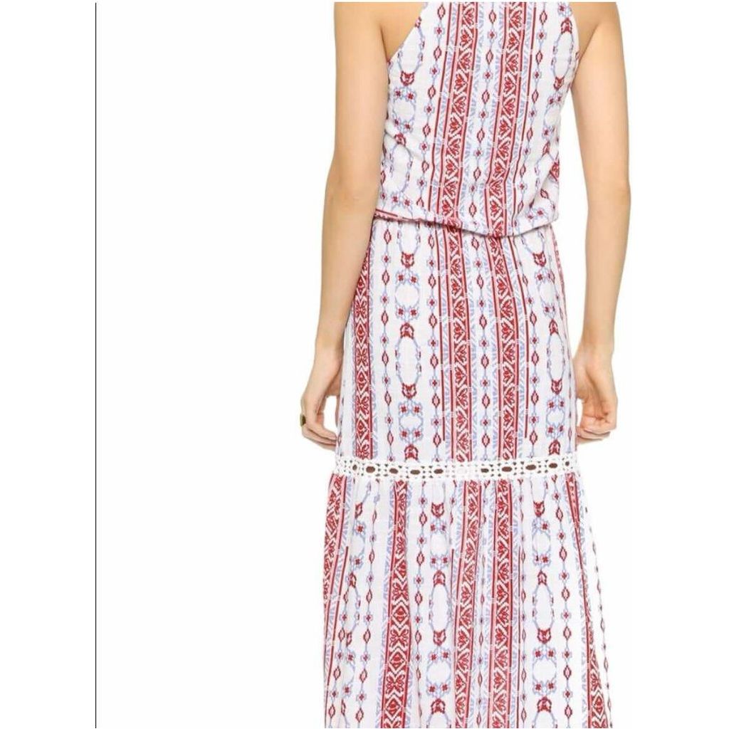 Saylor Halter Embroidered Maxi Dress - Size Small