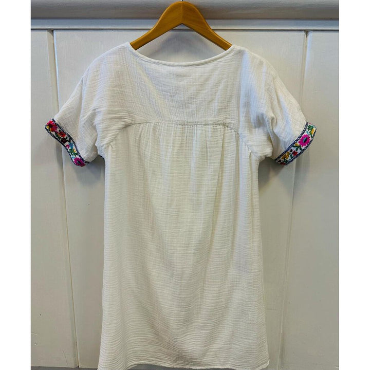 Beach Lunch Lounge Embroidered Floral Dress - Size XS