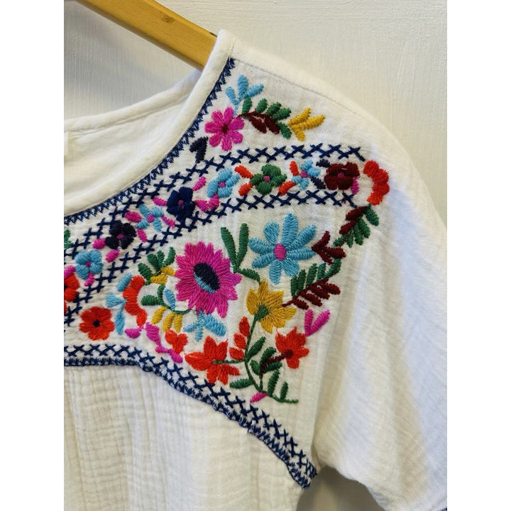 Beach Lunch Lounge Embroidered Floral Dress - Size XS