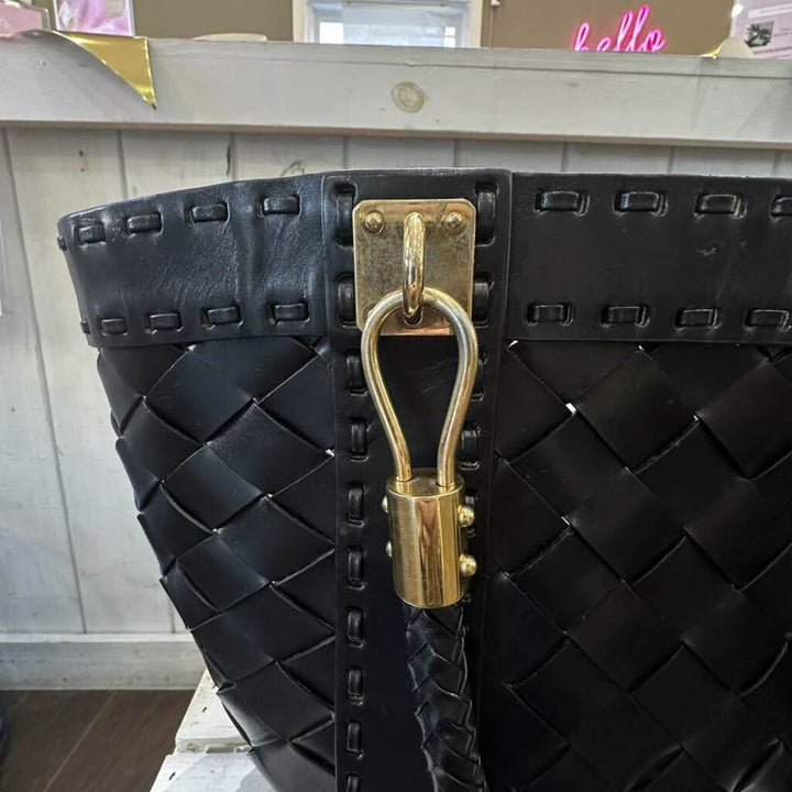 Michael Kors Woven Leather Santorini Tote