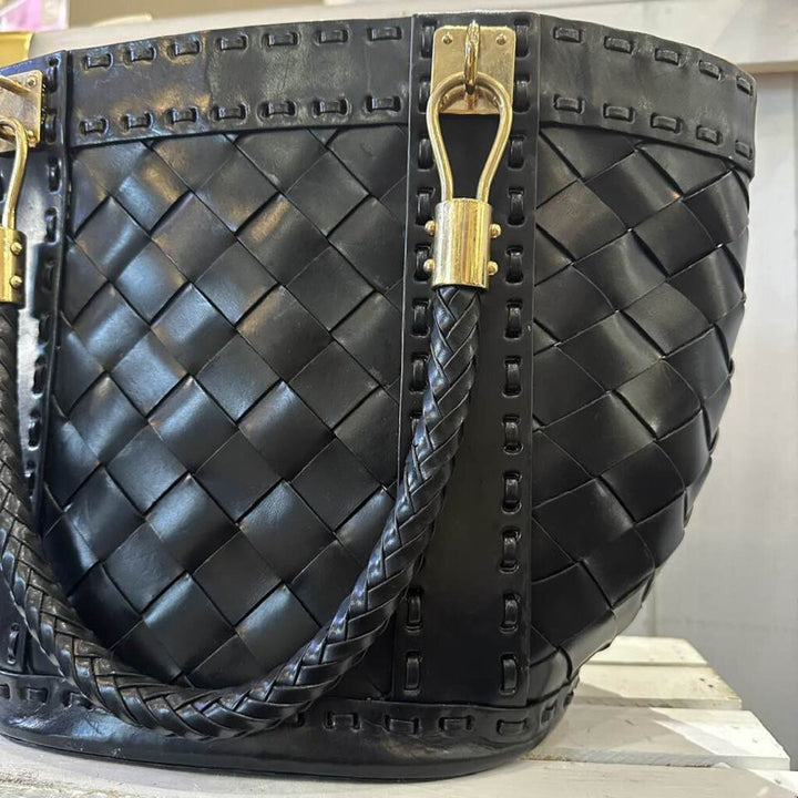 Michael Kors Woven Leather Santorini Tote