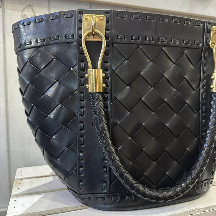 Michael Kors Woven Leather Santorini Tote